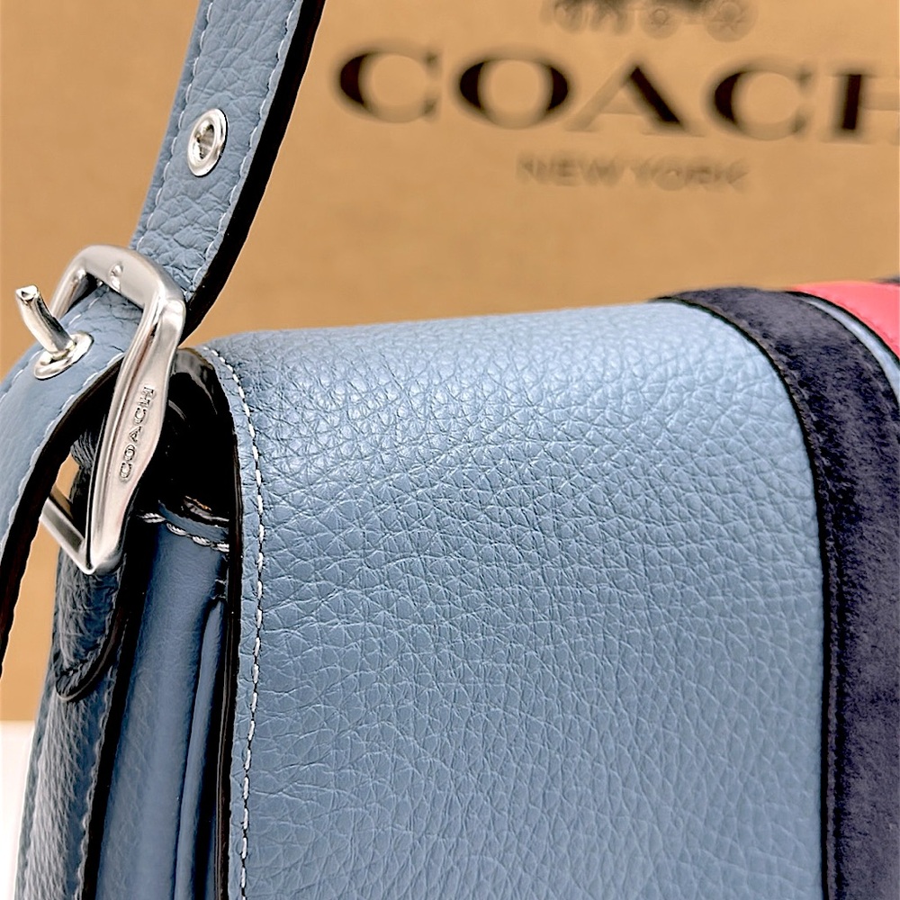 COACH Marie Saddle Bag With Varsity Stripe - Picture 15 of 16